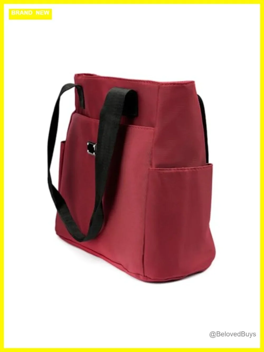 Nylon Tote Bag with Multiple Pockets Waterproof Shoulder Bag Work Travel